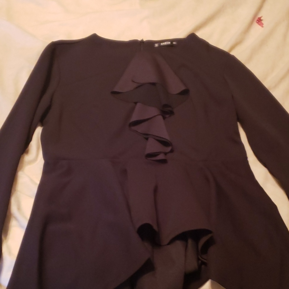 Black peplum blouse